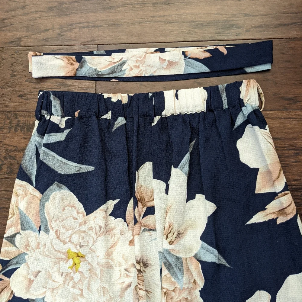 High Waist Wide Leg Pants Floral Print - Picture 5 of 10